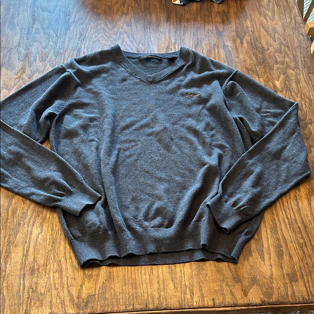 Greg Norman Collection Dark Gray V-Neck Sweater